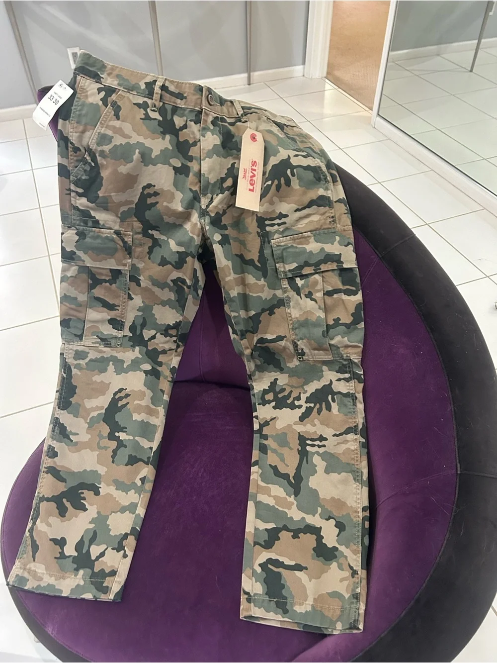 Levi's Men's Camouflage Cargo Jeans - Green & Tan
